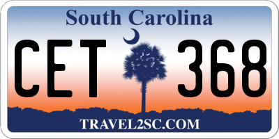 SC license plate CET368