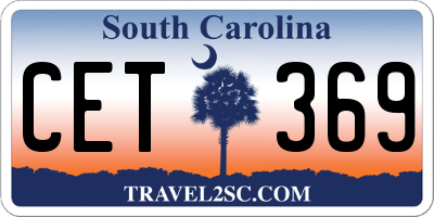 SC license plate CET369