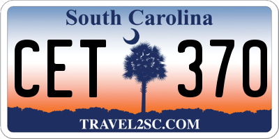 SC license plate CET370