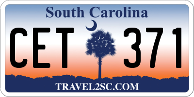 SC license plate CET371