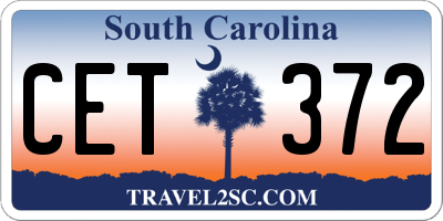 SC license plate CET372