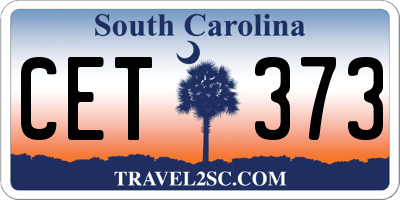 SC license plate CET373