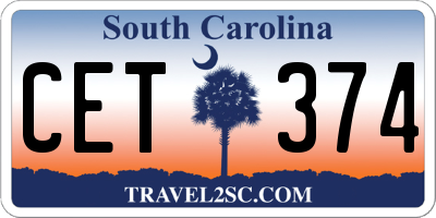 SC license plate CET374