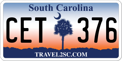 SC license plate CET376