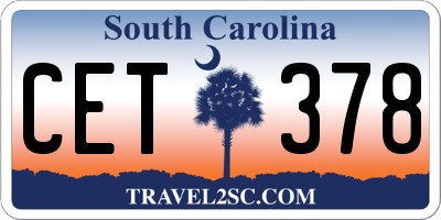 SC license plate CET378