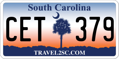 SC license plate CET379
