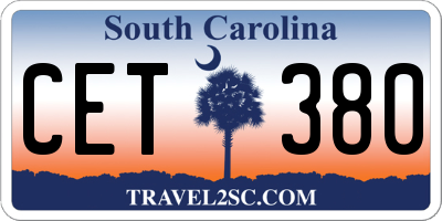 SC license plate CET380