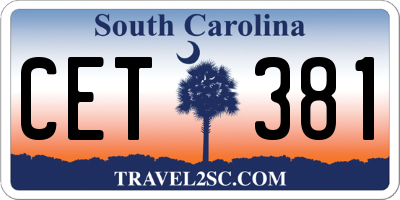 SC license plate CET381