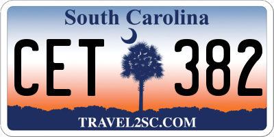 SC license plate CET382