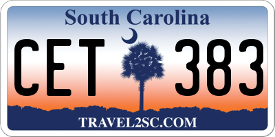 SC license plate CET383