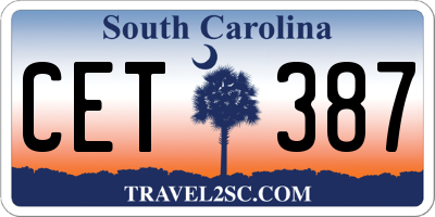 SC license plate CET387