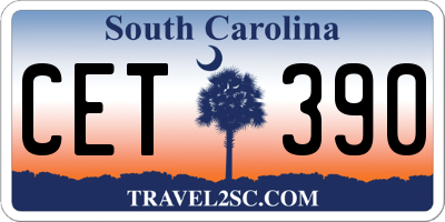 SC license plate CET390
