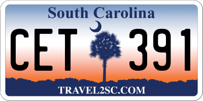 SC license plate CET391