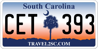 SC license plate CET393
