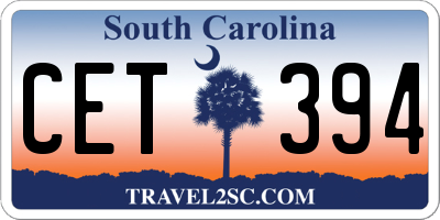 SC license plate CET394