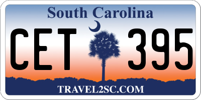 SC license plate CET395