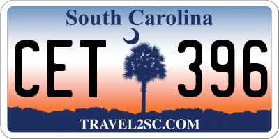 SC license plate CET396