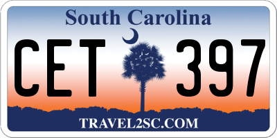 SC license plate CET397