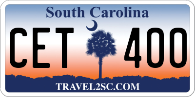 SC license plate CET400