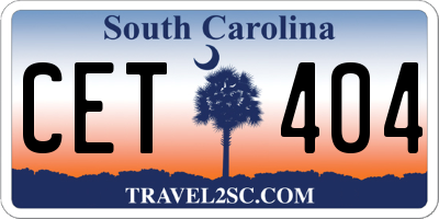 SC license plate CET404