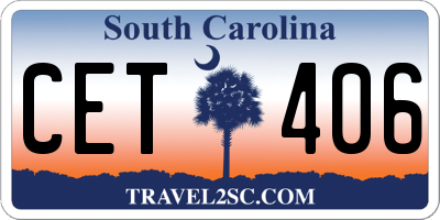 SC license plate CET406