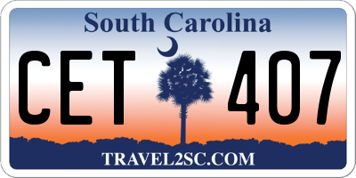 SC license plate CET407