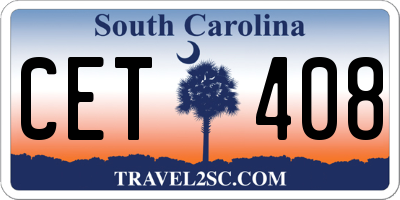 SC license plate CET408
