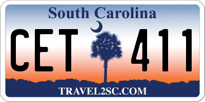 SC license plate CET411
