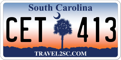 SC license plate CET413