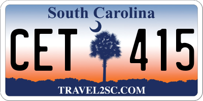 SC license plate CET415