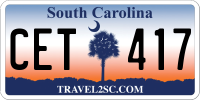 SC license plate CET417