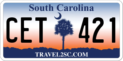 SC license plate CET421
