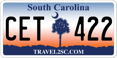 SC license plate CET422