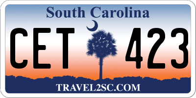 SC license plate CET423