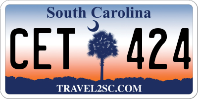 SC license plate CET424