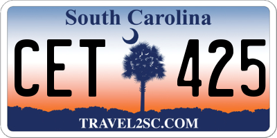 SC license plate CET425