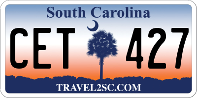 SC license plate CET427