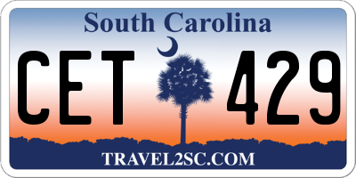 SC license plate CET429