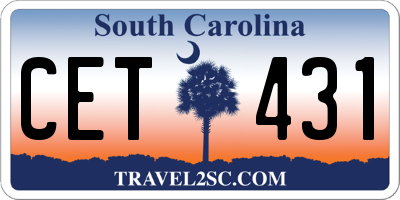 SC license plate CET431