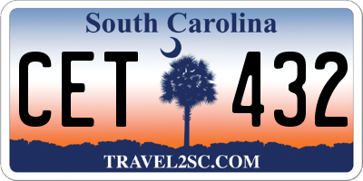 SC license plate CET432