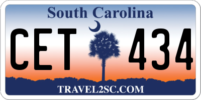 SC license plate CET434