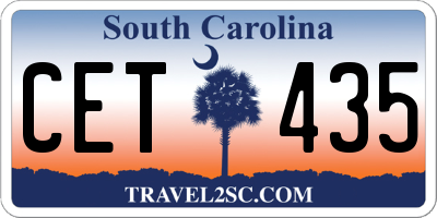 SC license plate CET435