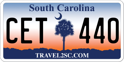 SC license plate CET440