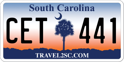 SC license plate CET441