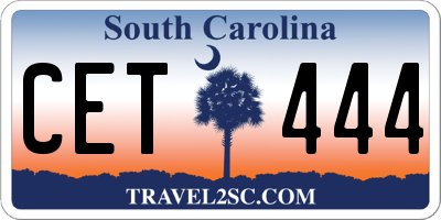 SC license plate CET444