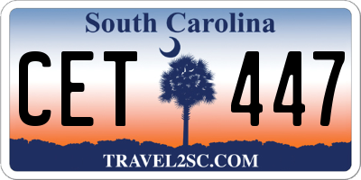 SC license plate CET447
