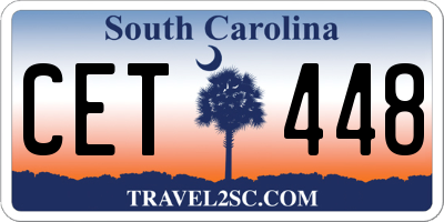 SC license plate CET448