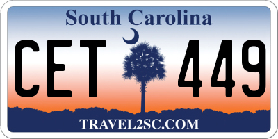 SC license plate CET449