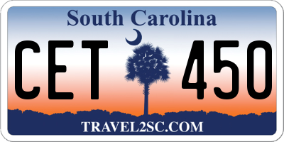 SC license plate CET450