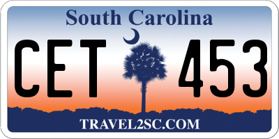 SC license plate CET453